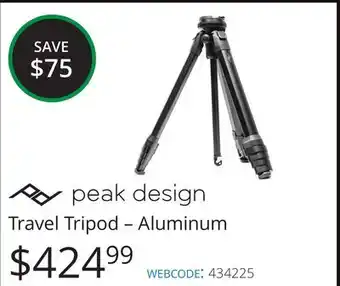 Vistek Peak design travel tripod-aluminum offer