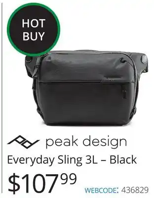 Vistek Peak design sling 3l-black offer