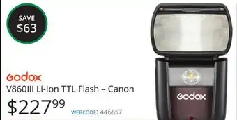 Vistek Godox v860iii li-ion ttl flash-canon offer