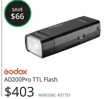 Vistek Godox ad200pro ttl flash offer