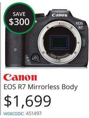 Vistek Canon eos r7 mirrorless body offer