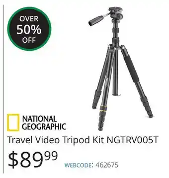 Vistek National geographic travel video tripod kit offer