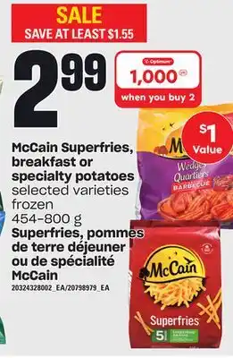 Independent City Market Superfries, pommes de terre déjeuner ou de spécialité mccain, 454-800 g offer
