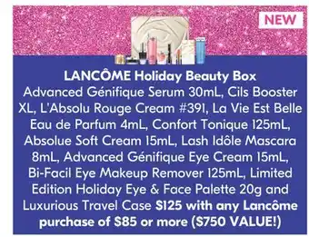 Shoppers Drug Mart Lancome holiday beauty box offer