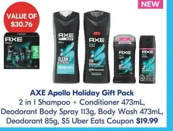 Shoppers Drug Mart Axe apollo holiday gift pack offer