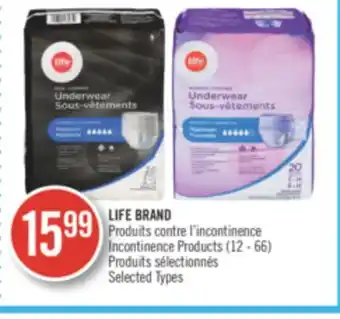 Pharmaprix Life brand incontinence products offer