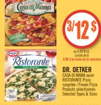Pharmaprix Dr. oetker casa di mama or pizza offer