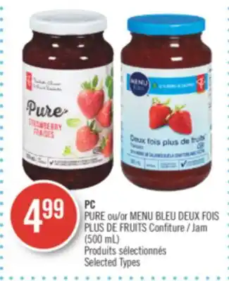 Pharmaprix Pc pure or blue menu deux fois jam offer