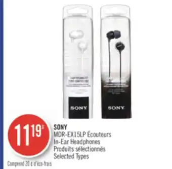 Pharmaprix Sony mdr-ex15lp in-ear headphones offer