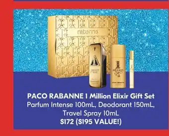 Pharmaprix Paco rabanne 1 million elixir gift set offer
