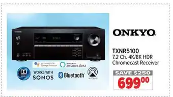 2001 Audio Video Onkyo 7.2 ch. 4k/8k hdr chromecast receiver offer