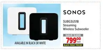 2001 Audio Video Sonos streaming wireless subwoofer offer