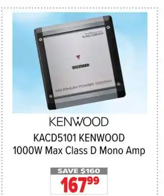 2001 Audio Video Kenwood 1000w max class d mono amp offer