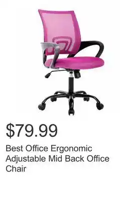 Costco Best office ergonomic adjustable mid back office chair offer