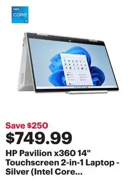 Best Buy Hp pavilion x360 14 touchscreen 2-in-1 laptop - silver (intel core i5-1335u/512gb ssd/8gb ram/win 11) offer