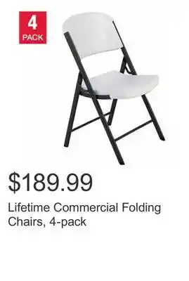 Costco Lifetime commercial folding chairs, 4-pack offer