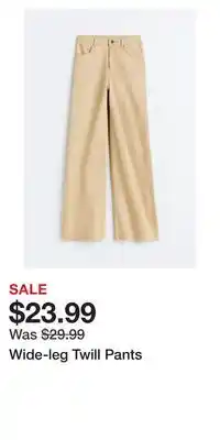 H&M Wide-leg twill pants offer