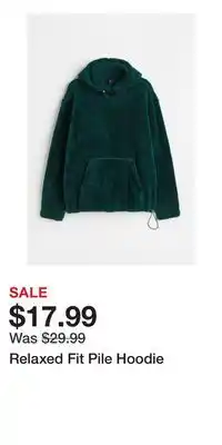 H&M Relaxed fit pile hoodie offer