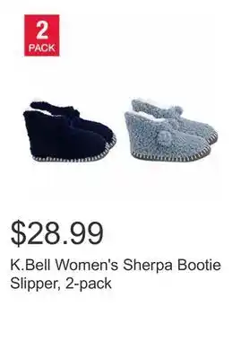 Costco K.bell women's sherpa bootie slipper, 2-pack offer
