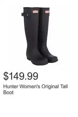 Costco Hunter women's original tall boot offer