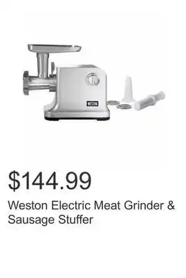 Costco Weston electric meat grinder & sausage stuffer offer