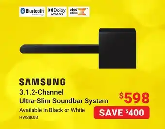 Visions Electronics Samsung 3.1. 2-channel ultra-slim soundbar system offer