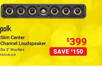 Visions Electronics Polk slim center channel loudspeaker offer