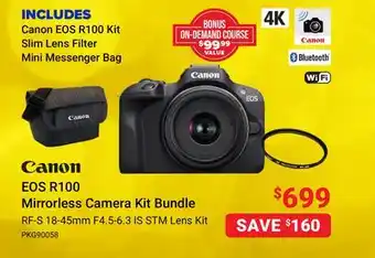 Visions Electronics Canon eos r100 mirrorless camera kit bundle offer
