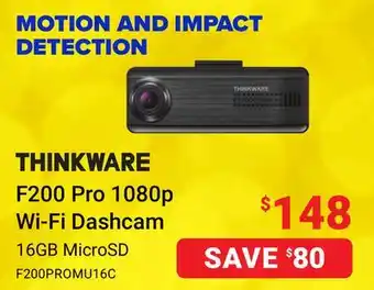 Visions Electronics Thinkware f200 pro 1080p wi-fi dashcam offer