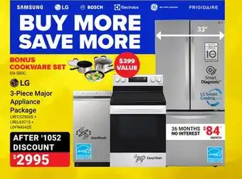 Visions Electronics Lg 3-piece major appliance package offer