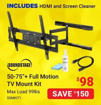 Visions Electronics Soundstage 50-75 + full motion tv mount kit offer