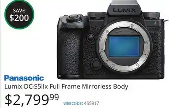 Vistek Panasonic lumix dc-s5iix full frame mirrorless body offer