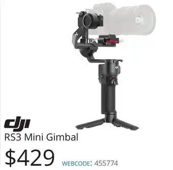 Vistek Dji rs3 mini gimbal offer