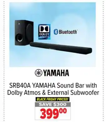2001 Audio Video Yamaha sound bar with dolby atmos & external subwoofer offer