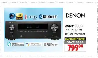 2001 Audio Video Denon 7.2 ch. 175w 8k av receiver offer