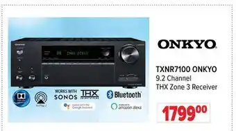 2001 Audio Video Onkyo 9.2 channel thx zone 3 receiver offer