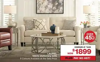 La Z Boy Laurel fabric stationary sofa offer