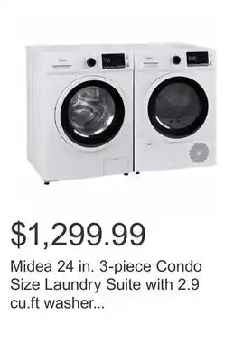 Costco Midea 24 in. 3-piece condo size laundry suite with 2.9 cu.ft washer and 4.4 cu.ft ventless dryer - free standing or stacked offer