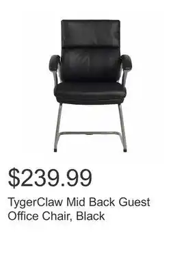 Costco Tygerclaw mid back guest office chair, black offer