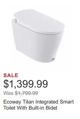 Costco Ecoway titan integrated smart toilet with built-in bidet offer
