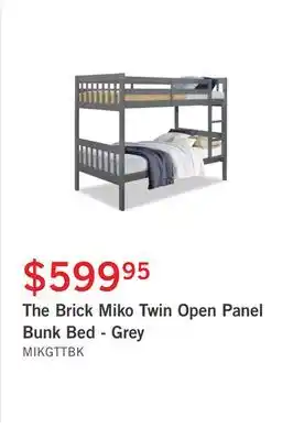 The Brick The brick miko twin open panel bunk bed - grey offer
