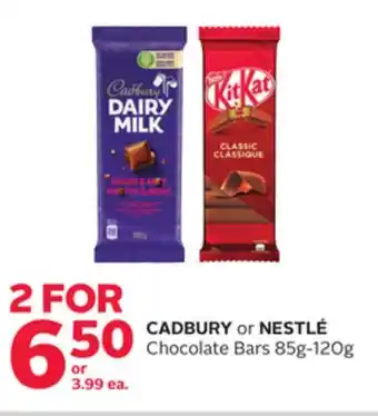 Rexall Cadbury or nestlé chocolate bars offer