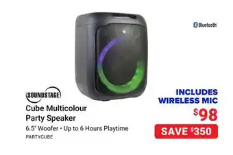 Visions Electronics Soundstage cube multicolour party speaker offer