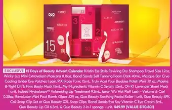 Shoppers Drug Mart 15 days of beauty advent calendar offer