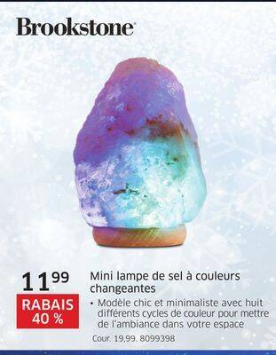 The Source Mini lampe de sel à couleurs changeantes brookstone offer