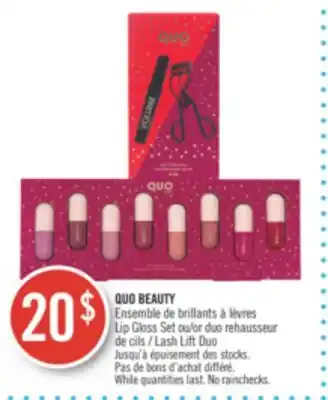 Pharmaprix Quo beauty lip gloss set or duo lash lift duo offer