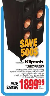 Centre Hi-Fi Klipsch tower speakers offer