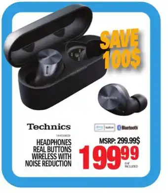 Centre Hi-Fi Technics headphones real buttons wireless with noise reduction offer