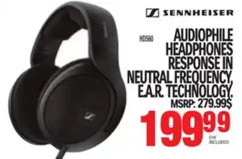 Centre Hi-Fi Sennheiser audiophile headphones response in neutral frequency, e.a.r. technology offer