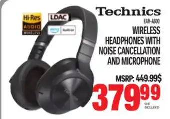 Centre Hi-Fi Technics wireless headphones with noise cancellation and microphone offer